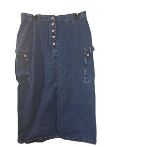 Pace Jean Skirt button fly pockets modest 100% cotton size 18